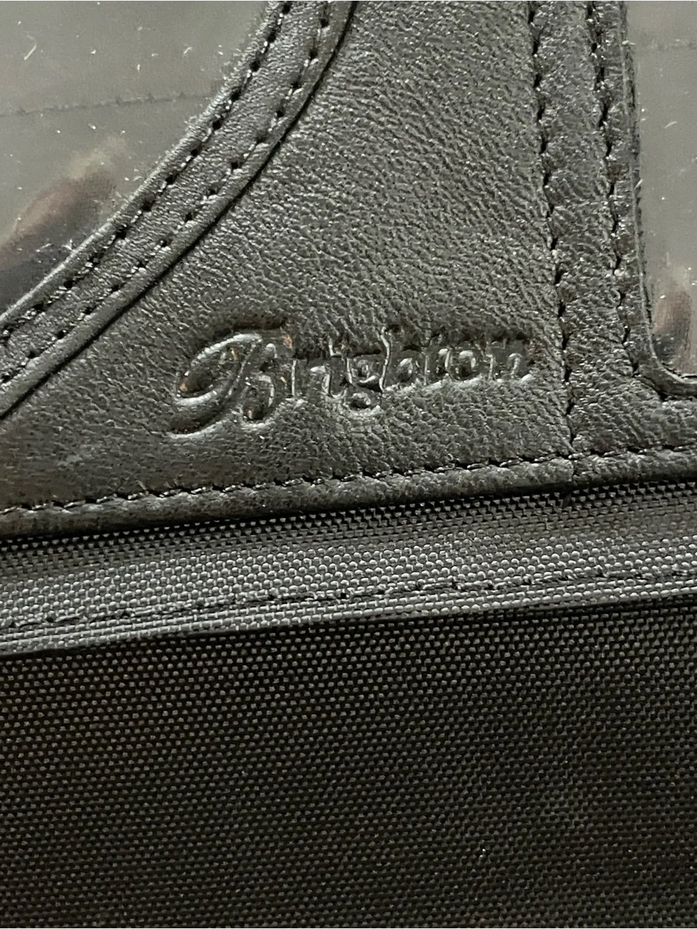 Brighton Black Nylon Notebook withCroc-Texture Leather Front Pocket